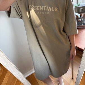 Fear of God Essentials Khaki T-Shirt Dress